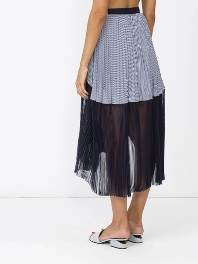Shop Sacai Asymmetric Shirting Skirt