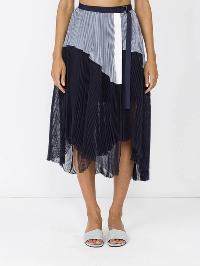 Shop Sacai Asymmetric Shirting Skirt