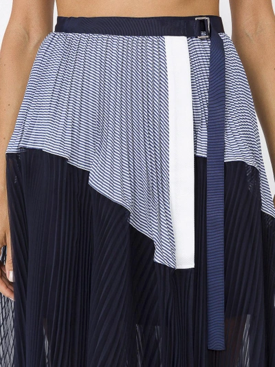 Shop Sacai Asymmetric Shirting Skirt