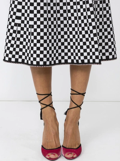 Shop Alexander Wang Below Knee Checkerboard Skirt
