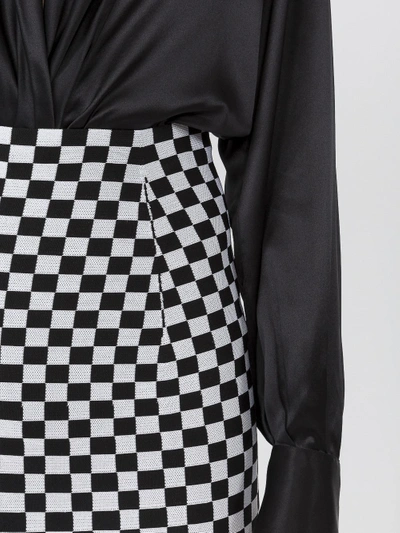 Shop Alexander Wang Below Knee Checkerboard Skirt