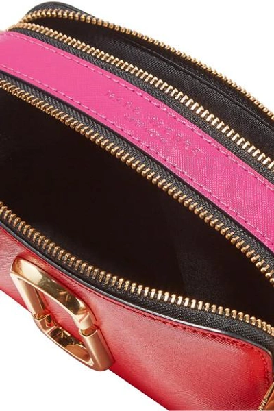 Shop Marc Jacobs Snapshot Color-block Textured-leather Shoulder Bag