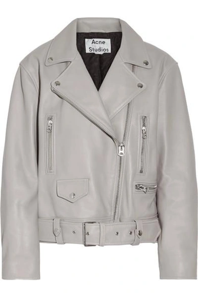Shop Acne Studios Merlyn Oversized Leather Biker Jacket