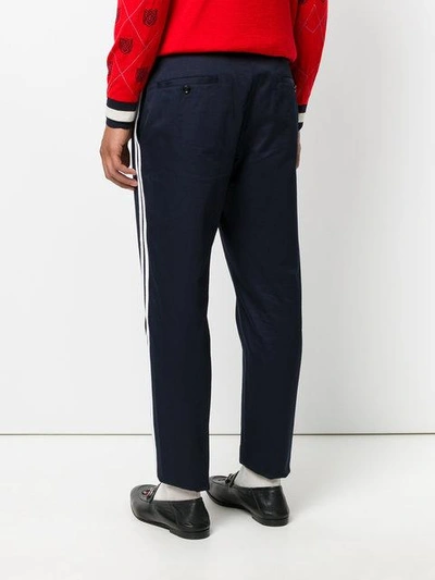 Shop Gucci Gg Web Striped Chinos