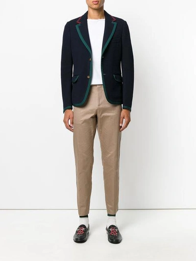 Shop Gucci Cambridge Jacket In Blue