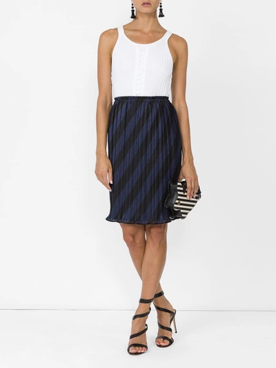 Shop Alexander Wang High Waisted Pleated Striped Skirt
