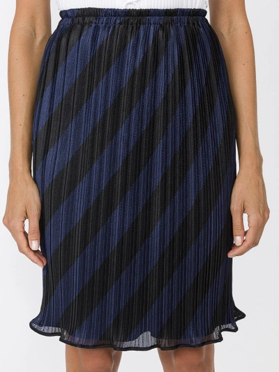 Shop Alexander Wang High Waisted Pleated Striped Skirt