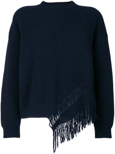Shop Stella Mccartney Knit Fringed Top In Blue