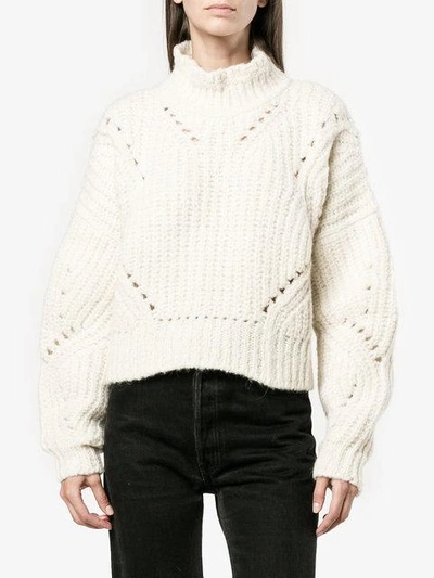 Shop Isabel Marant 'farren' Cropped-pullover - Nude