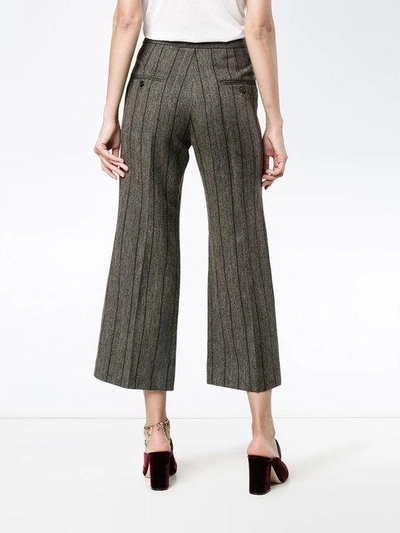 Shop Isabel Marant Keroan Flared Cropped Trousers In Grey