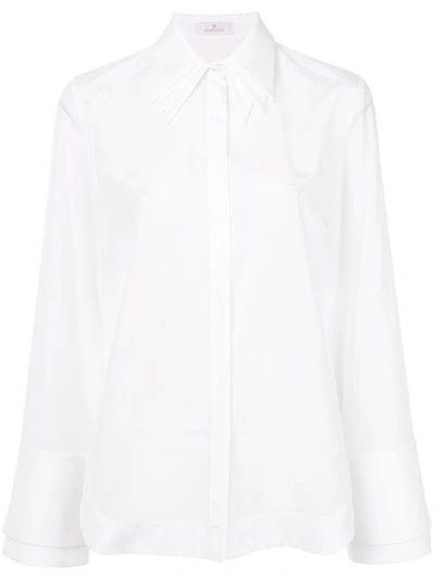Shop Capucci Layered Collar Flared Shirt In White