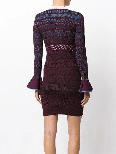 Shop Versace Striped Dress - Pink & Purple