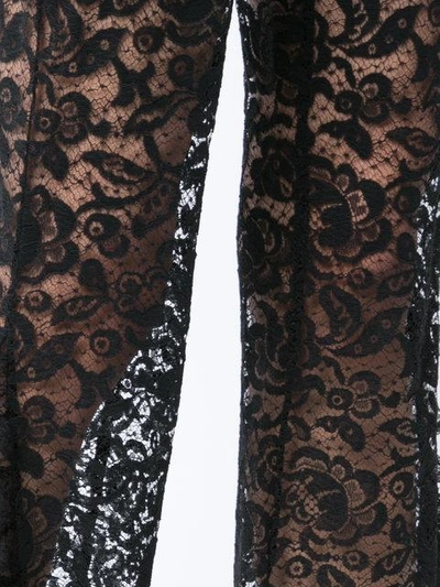 Shop Givenchy Lace Detail Flared Trousers In Black