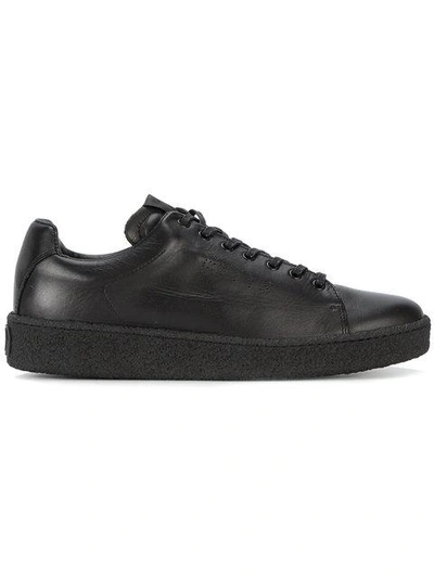 Shop Eytys Black Leather Ace Trainers