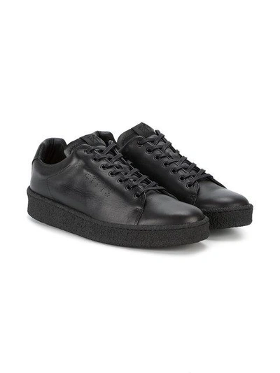 Shop Eytys Black Leather Ace Trainers