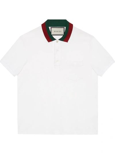 Gucci White Piqué Cotton Polo Shirt