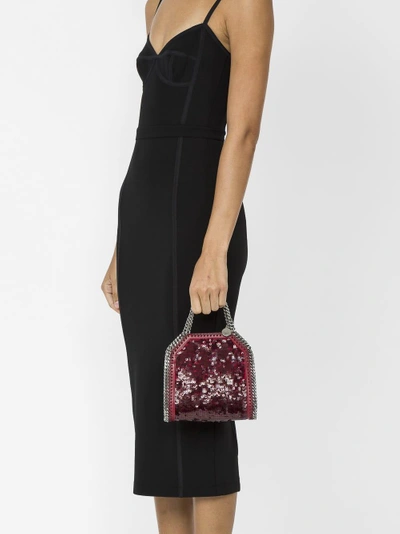 Shop Stella Mccartney Tiny Sequinned Falabella Bag