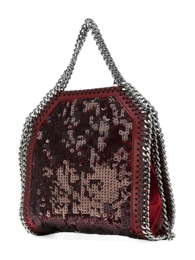 Shop Stella Mccartney Tiny Sequinned Falabella Bag