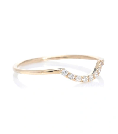 Shop Sydney Evan Curved Pavé 14kt Gold And Diamonds Ring