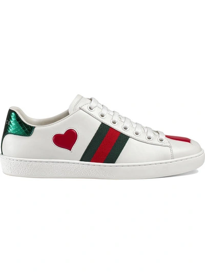 Shop Gucci Ace Embroidered Low-top Sneaker In White