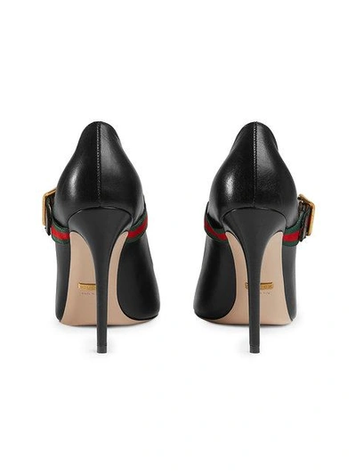 Shop Gucci Sylvie Leather Mid-heel Pumps In Black