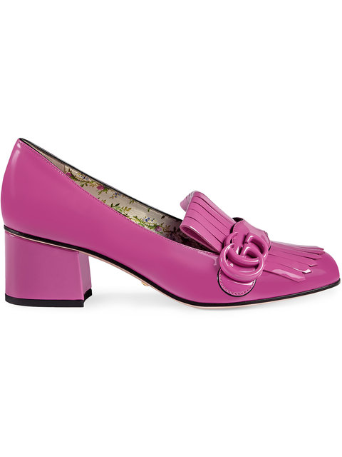 gucci marmont patent leather pumps