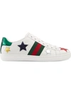 GUCCI WHITE ACE LOW-TOP LEATHER SNEAKERS,454562DOP5012156612