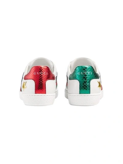 Shop Gucci White Ace Low-top Leather Sneakers