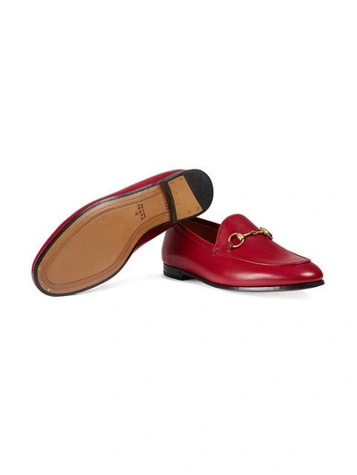 Shop Gucci Jordaan Leather Loafer In Red