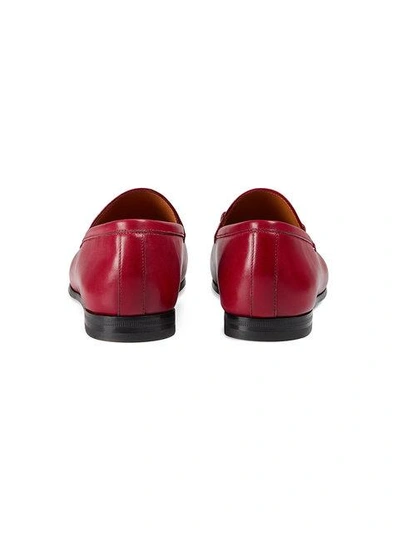 Shop Gucci Jordaan Leather Loafer In Red