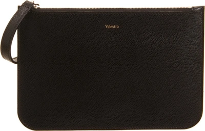 Valextra Zip Pouch In Black