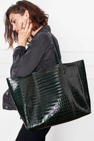 Anine Bing Croc-embossed Leather Tote ModeSens