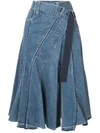 SACAI mermaid denim skirt,170330912180968