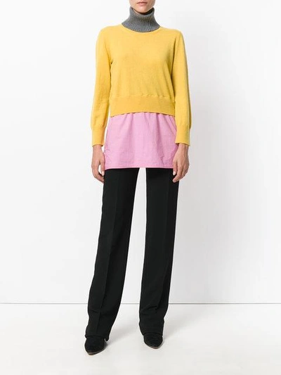 Shop Marni Colour Block Sweater - Yellow