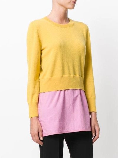 Shop Marni Colour Block Sweater - Yellow