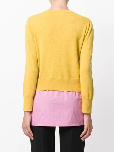 Shop Marni Colour Block Sweater - Yellow