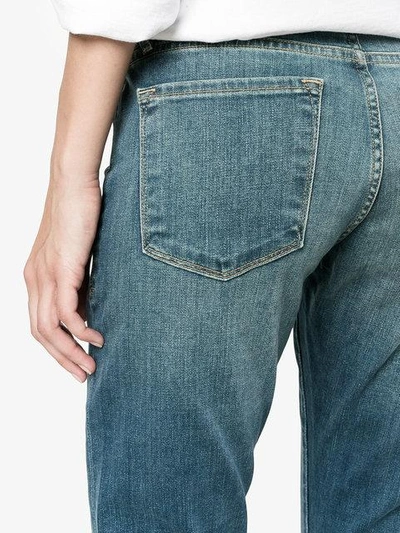 Shop Frame Denim Le Garcon Blue Mid Rise Straight Leg Jeans