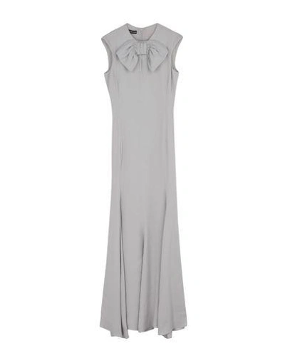 Shop Emporio Armani Long Dresses In Light Grey