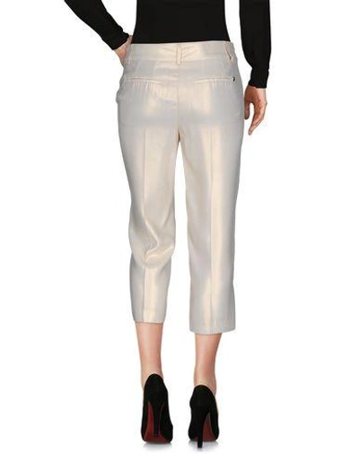 Shop Dondup Cropped Pants In Ivory