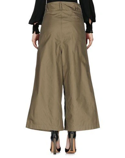Shop Yohji Yamamoto Casual Pants In Military Green