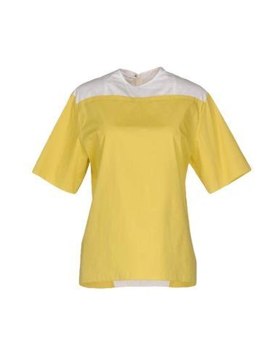 Shop Cedric Charlier Blouse In Yellow