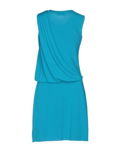 Shop Fausto Puglisi Short Dress In Turquoise