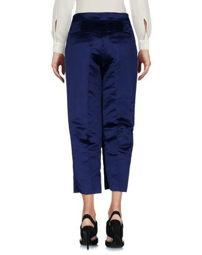 Shop Pinko Cropped Pants & Culottes In Dark Blue