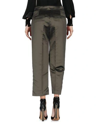 Shop Pinko Cropped Pants & Culottes In Military Green