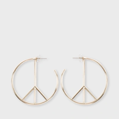 Paul Smith Women's Gold 'peace Sign' Earrings
