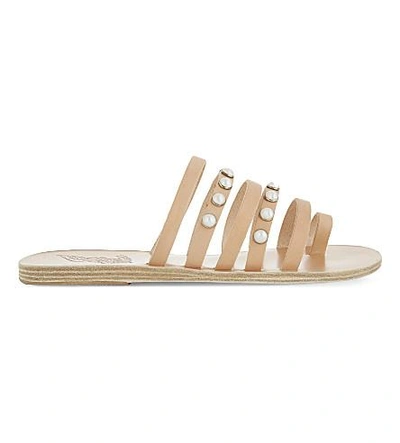 Ancient Greek Sandals Niki Pearls Leather Sandals In Natural