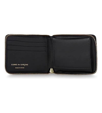 Shop Comme Des Garçons Leather Zip-around Wallet In Blk