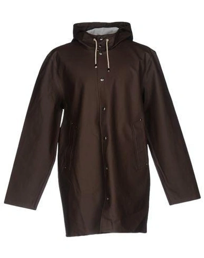 Shop Stutterheim Full-length Jacket In Dark Brown