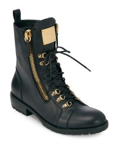 Giuseppe Zanotti Nero Leather Lace-up Boots