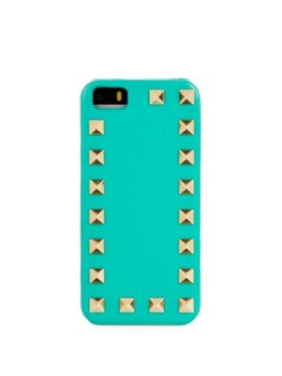 Valentino Garavani Leather Iphone 5/5s Case In Bright Green